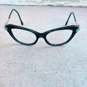 Swarovski Eyeglass Frames SK2012 3004 Blue Crystal 53[]17 Frames Only Cat Eye